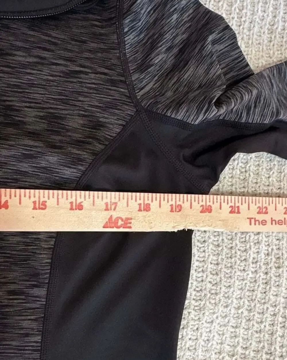 Ideology Women's Black and Gray Full-Zip Active Jacket with Thumb Holes, Size L